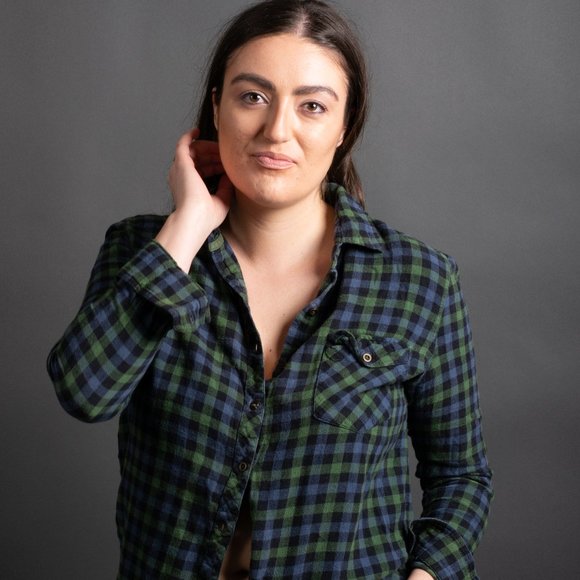 Blue Green Flannel by Check & Stripe - Picture 1 of 8
